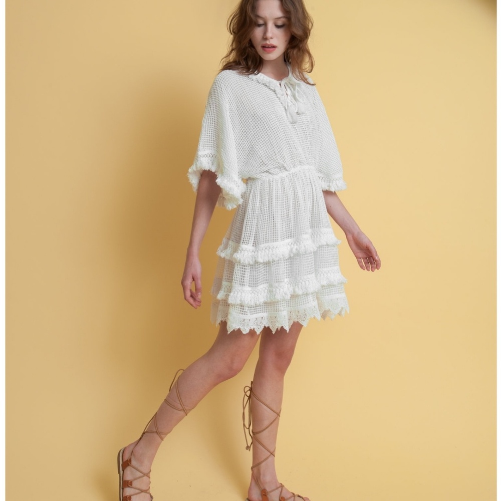Place nationale LaMerne kaftan mini Bohemian dress